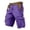 A-Purple904, variant on XIAOCHA Men's Washed Cotton Cargo Short Knee Length Belted Waist Trouser Durable Rugged Outdoor Shorts