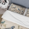 thumbnail image 4 of Designart "Vintage Scene Four Blue Birds on a Branch I" Animals Bird Bedding Covert Set - Bird Blue Animals Bed Set With 2 Shams, 4 of 6