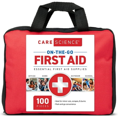 Care Science Small First Aid Kit, 100 Pieces | Professional Use for Travel, Work, School, Home, Car, Survival, Camping, Hiking, and More