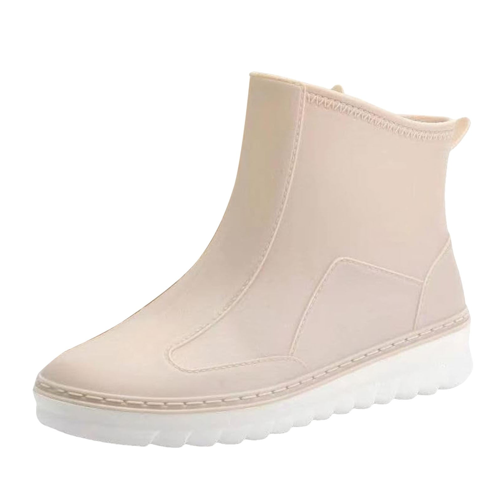Short Rain Boots for Women Waterproof Wide Calf Ankle Rainboots Rubber Outdoor Work Garden Shoes