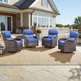 thumbnail image 3 of Bellefurn Outdoor Swivel Rocker Patio Chairs with 6 inch Thick Cushions,Outdoor Swivel Chairs Patio Swivel Glider Chairs,Wicker Outdoor Patio Furniture Set for Porch Balcony Deck, 3 of 12