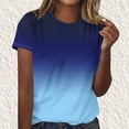 thumbnail image 2 of Womens Tops, Womens Ombre Gradient Short Sleeve T Shirt Soft Comfort Casual Crew Neck Tee Shirts Trendy Everyday Style Top 2026 Blue S, 2 of 4