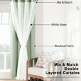 thumbnail image 6 of Hiasan Blackout Curtains with Sheer Overlay, Grommet Thermal Insulated Privacy Mix and Match Double Layer Window Curtains for Bedroom, Living Room, 2 Drape Panels with Tiebacks, Seafoam, 52W X 63L, 6 of 7