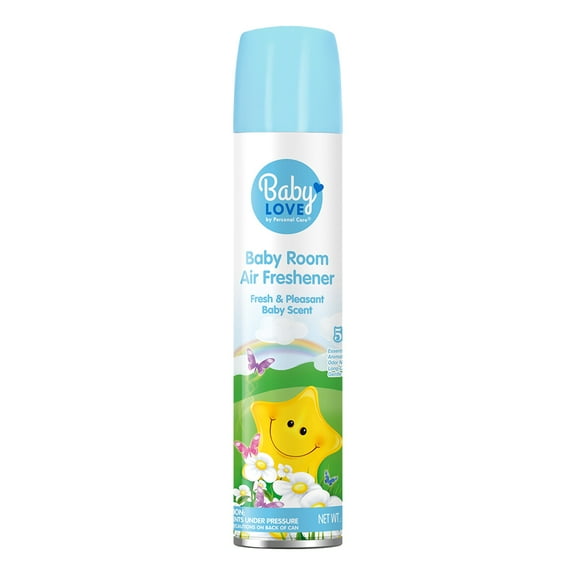 Baby Love Air Freshener Aerosol. Freshly Scented Odor Eliminator. Fresh and Pleasant Baby Scent. Blue. 8 Oz