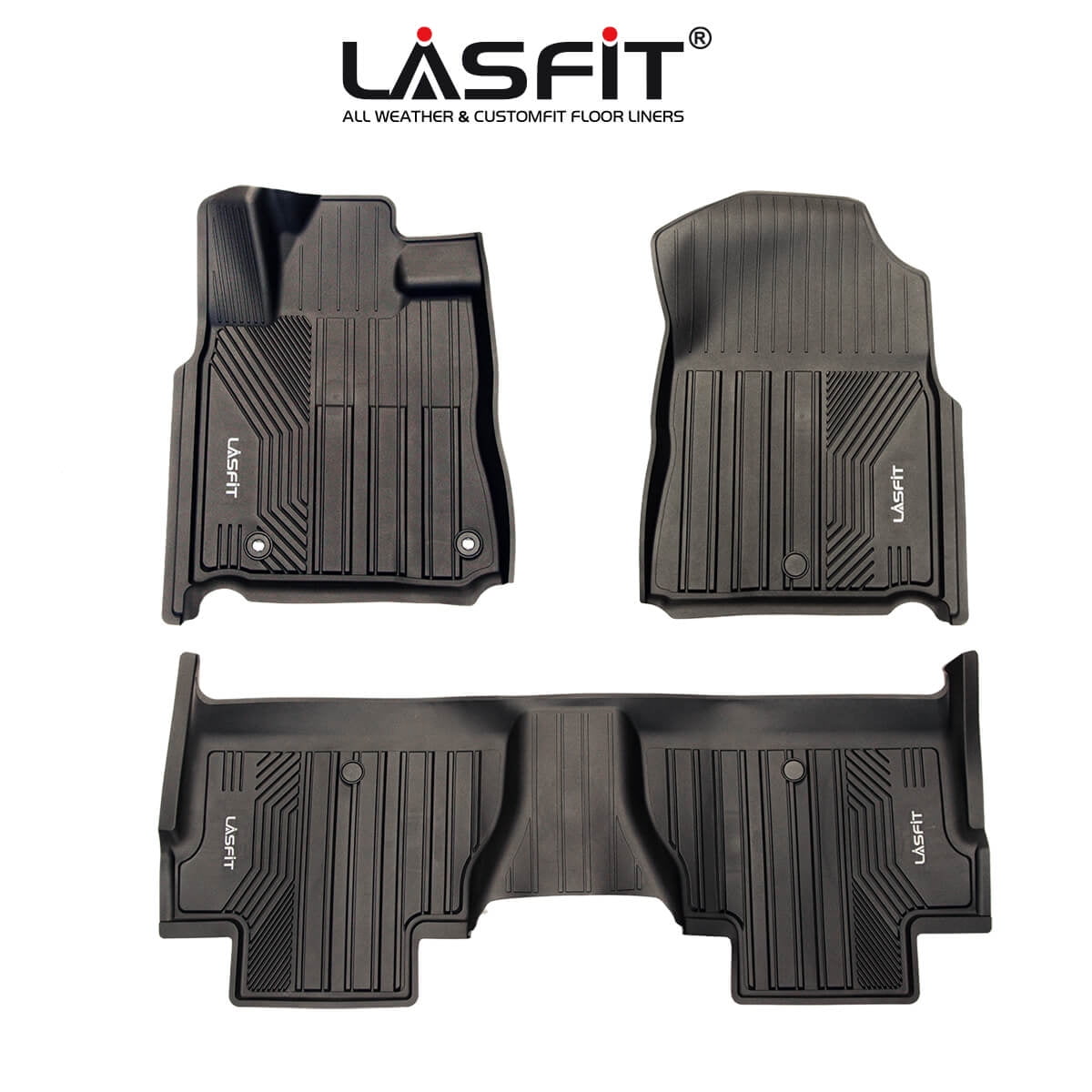 LASFIT Floor Mats for 2014-2020 Toyota Tundra CrewMax Cab, All Weather