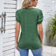 thumbnail image 4 of Gibobby Camiseta Powerblend con Cuello en V Camiseta suelta informal con cuello en V para mujer, blusa manga corta con estampado(Verde,G), 4 of 4