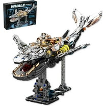 Honchoes Mechanical Whale Building Set with Light Compatible with Lego Fish for Adults 1388 Pcs