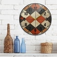 thumbnail image 3 of Yayeee Wall Clock Battery Operated 11.9" Silent Quartz Non-Ticking for Living Room Decor, Checkered Pattern, 3 of 8