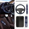 thumbnail image 3 of Yuyamidu Sea Turtle Car Seat Cover Set of 15 Blue Steering Wheel Cover Seatbelt Shoulder Pad Coasters Garbage Bins Rear View Mirror Cover Keychain Air Vent Storage Pouch Universal Fit, 3 of 7