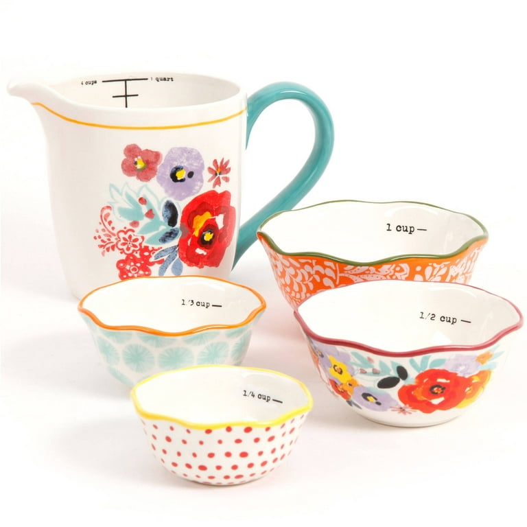 The Pioneer Woman Wildflower Whimsy Durable Stoneware 13-Piece Measuring Cup  Set - Walmart.com
