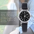 thumbnail image 3 of Reloj para mujer, Reloj de pulsera para mujer, Exquisito peque?o reloj de vestir de moda simple para mujer, mini reloj de pulsera de cuero retro (correa negra + esfera negra) Ecomeon no, 3 of 5