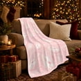 thumbnail image 3 of Pink Sleeping Moons with Clouds and Stars, Dreamy Nursery Style for Kids, Gentle Bedtime Motif and Baby Shower Gift, Cozy Flannel Blanket for Nursery and Bedroom, Home Decor, 3 of 9