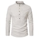 thumbnail image 2 of Blusa y camisa de manga larga con cuello alto para hombre, informal, con botones y rayas, blusa de manga larga con cuello alto, blusa para hombre, 2 of 9