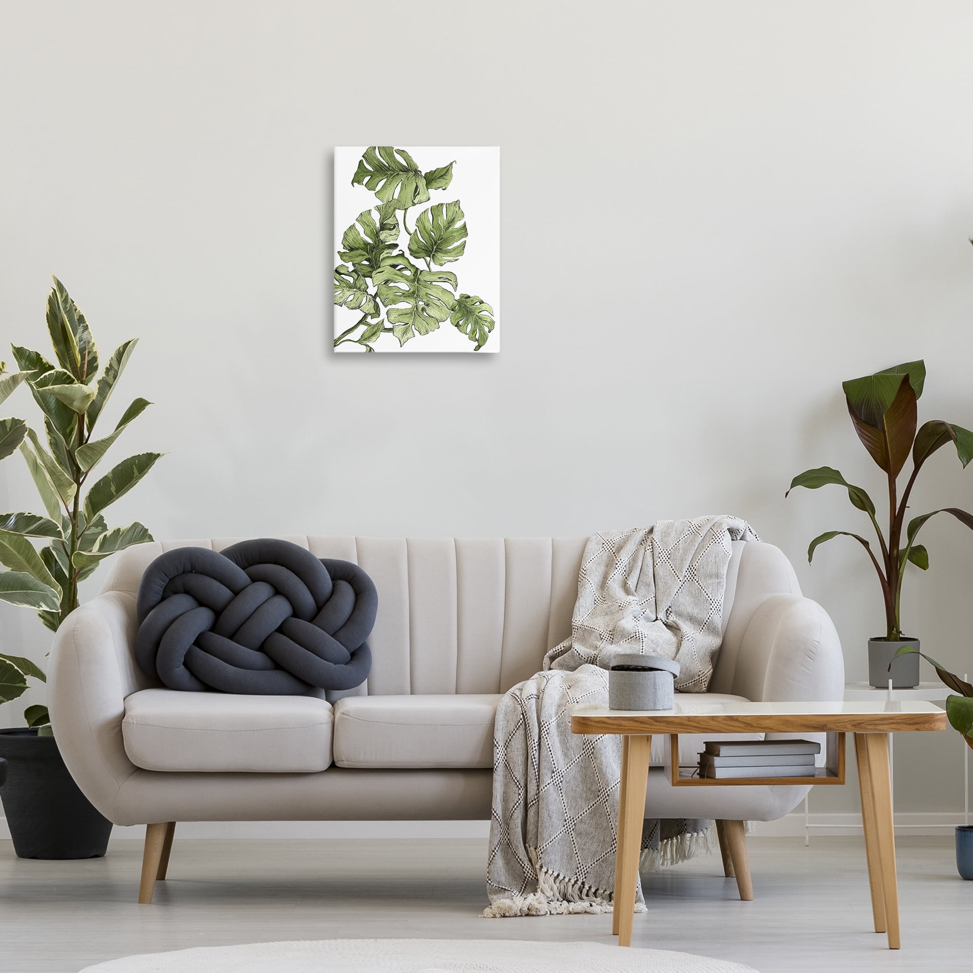Stupell Industries Falling Monstera Leaves Botanical & Floral Painting Gallery Wrapped Canvas Art Print Wall Art, 16 x 20
