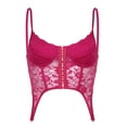 thumbnail image 2 of qolati Women's Vintage Floral Corset Bustier Top Renaissance Lace Up Boned Shapewear Top Front Closure Bandeau Tube Tops Hot Pink S, 2 of 4