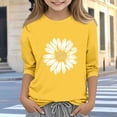thumbnail image 6 of Bixock Toddler Girls Shirts Kids Crew Neck Graphic Tee 3/4 Sleeve Casual Shirts Girls Fall Outfit Clothing Daily Wear Basic Pullover Tops, 6 of 6