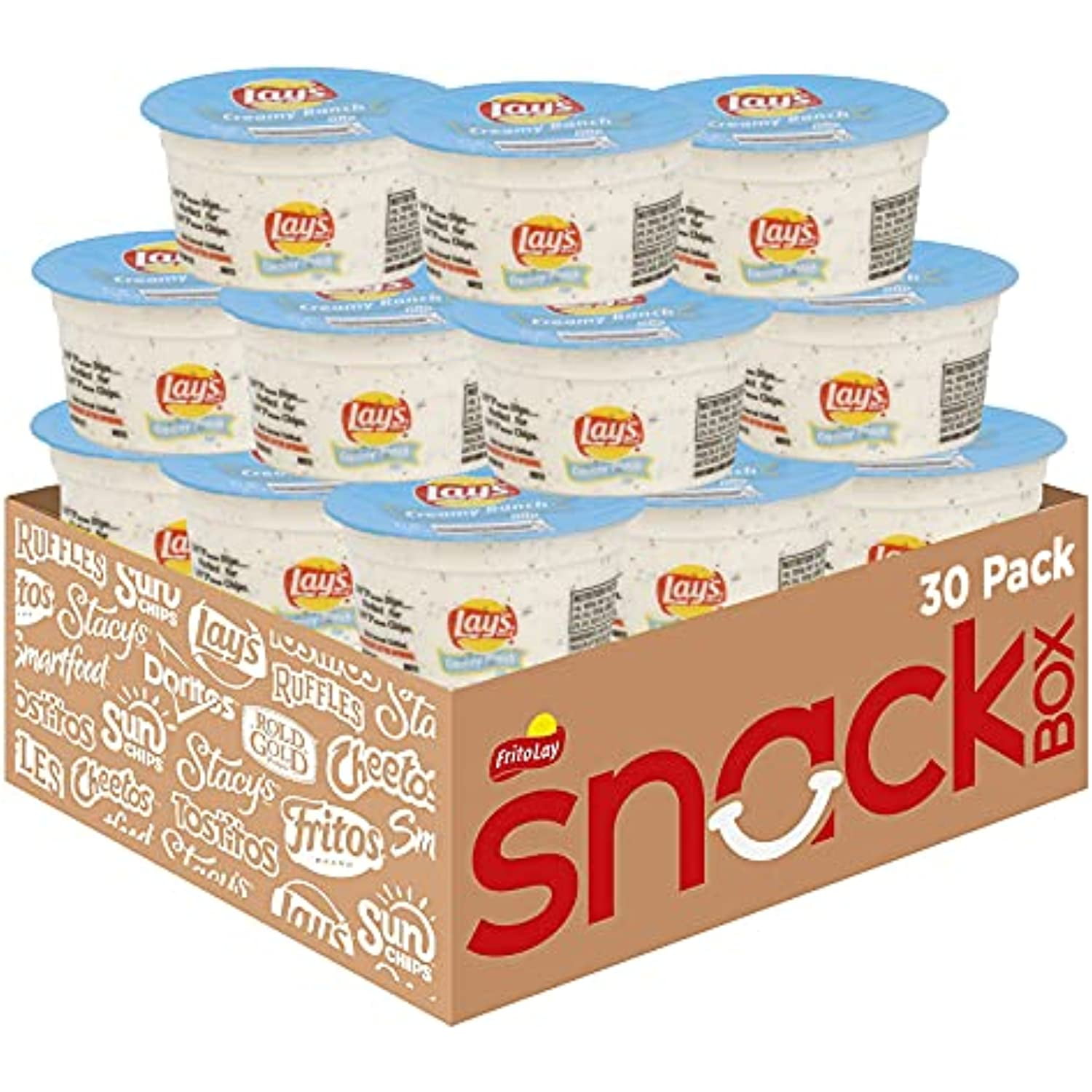 Lays Dip Cups 3.7 Oz, Creamy Ranch, 30 Count