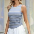 thumbnail image 2 of ZyeKqe Womens Ribbed Knit Tank Tops Crewneck Sleeveless Slim Fitted Shirts Striped Summer Casual Basic Tanks Tee Shirts, 2 of 5
