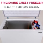Frigidaire 10.3 Cu Ft Chest Freezer, White Garage Ready Deep Freezer for Basement, Kitchen, Bulk Food Storage