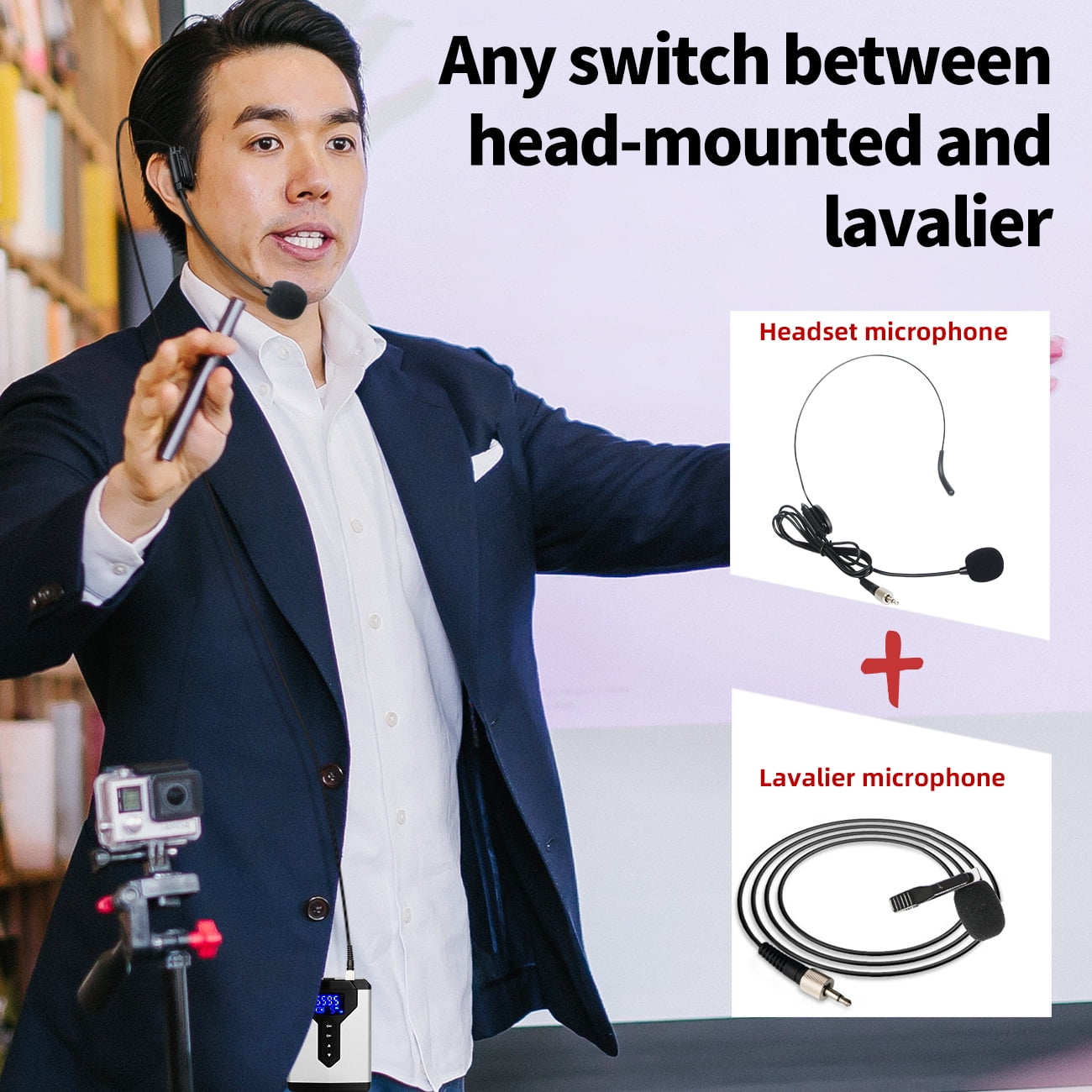 Depusheng Q7 UHF Wireless Lavalier Microphone With Bodypack Transmitter Professional Use For Teaching,Speech,Interview