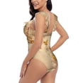 thumbnail image 5 of Yiaed Print Women's Ruffled One Piece Swimsuit V Neck Swimwear Slimming Monokini for Woman-X-Large, 5 of 8