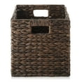thumbnail image 4 of Casafield 10.5" x 10.5" Water Hyacinth Storage Baskets, Espresso - Set of 6 Collapsible Cube Organizers, Woven Bins for Bathroom, Bedroom, Laundry, Pantry, Shelves, 4 of 7