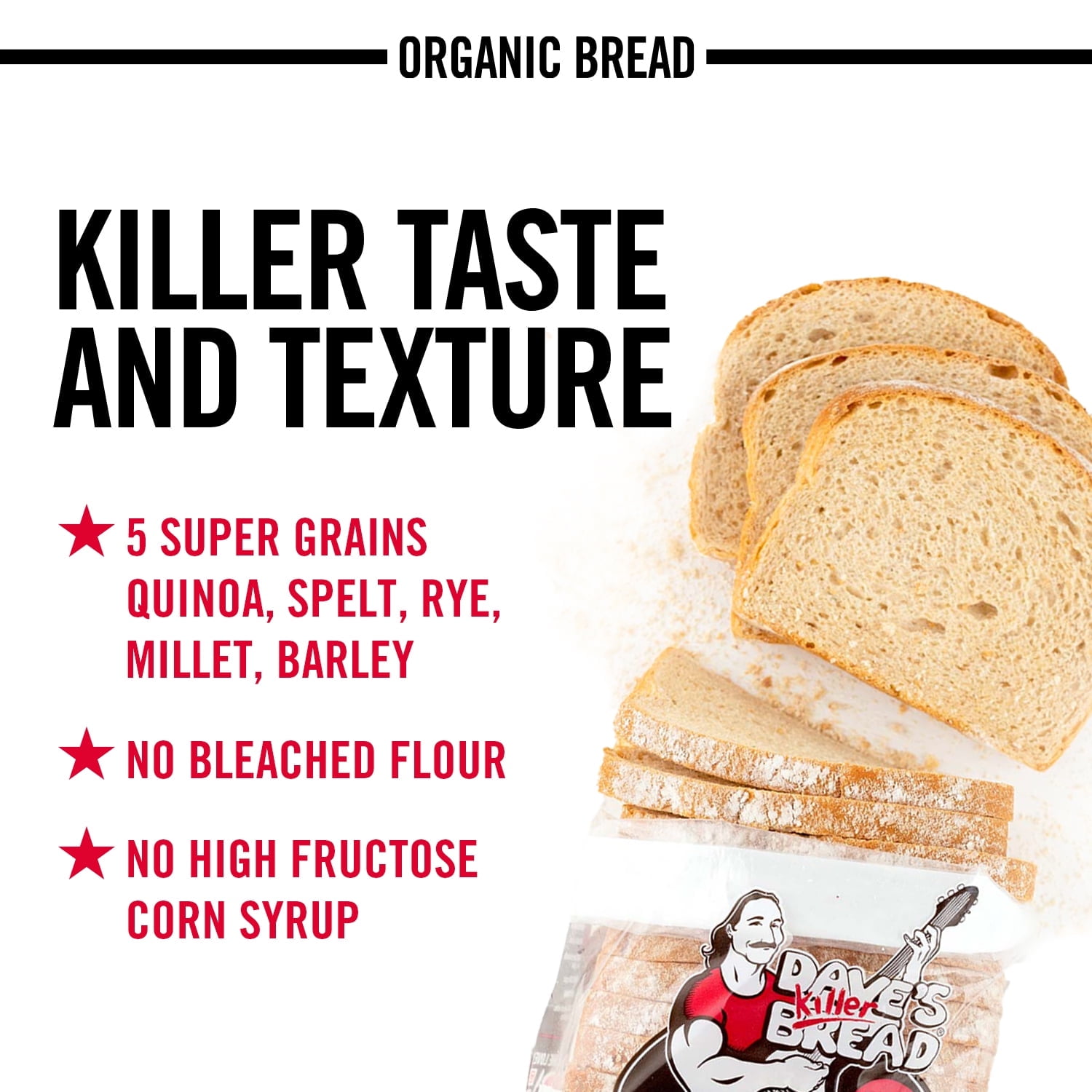 Dave's Killer Bread White Bread Done Right Organic Bread Loaf, 24 oz, Shelf-Stable (24 ounce)