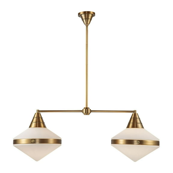Alora Lighting LP348241VBOP Willard 2 Light 41" Wide Linear Pendant - Vintage Brass /