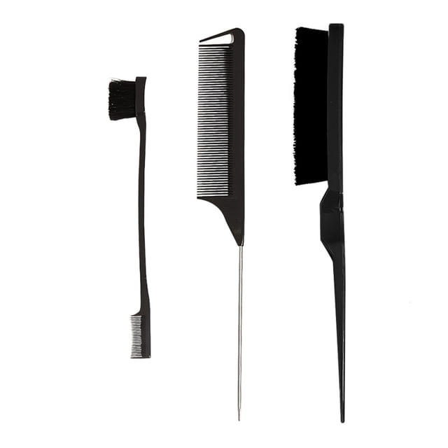 Juego de peine de peluquería, incluye cepillo de pelo de doble cara, cepillo pulidor, peine de cola de rata resistente para mujeres, peluquería, alisado de cabello. JAMW Sencillez