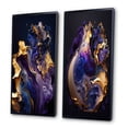 thumbnail image 3 of Designart "Purple-Hued Marble Geode I" Abstract Liquid Ink Framed Wall Art Set Of 2 - Purple Abstract Framed Canvas Set For Living Room Decor, 3 of 6