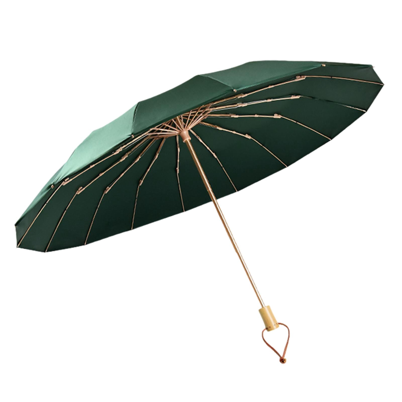 Folding Umbrella Mini Lightweight Sun Rain Umbrella for Hiking Camping Trips green
