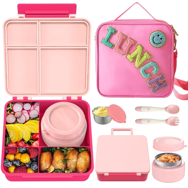 Lonchera Bento para Niños Aimsnk con Termo para Sopa de 237 ml Rosa