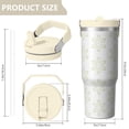 thumbnail image 3 of Floral 30oz Handheld Travel Tumbler with Handle – Double Wall Stainless Steel Insulated Cup, Flip Straw Lid, Leak-Proof & BPA-Free, Durable Hot & Cold Drink Mug,Thanksgiving, Xmas, Spring ,Flower, 3 of 6