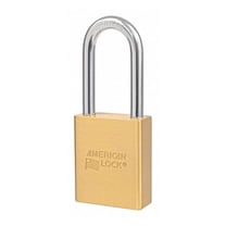 American Lock Keyed Padlock, 15/16 in,Rectangle,Gold A3651D045KA