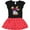 Black & Red with Polka Dots, variant on Inktastic My Nana Loves Me Penguin Girls Toddler Dress