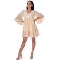 thumbnail image 4 of AZUCAR LADIES 3/4 SLEEVES SHORT DRESS 100% COTTON - IN (2) COLORS - LCD1758, 4 of 5