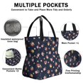 thumbnail image 3 of Pioneer Flower Floral Print Pattern Drawstring Lunch Bag Women - Drawstring Lunch Bag Insulated for Work Office - Stain-Resistant Large Lunchbags for Women with Multi-Pockets, 3 of 6