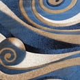 thumbnail image 7 of Emma + Oliver 8'x8' Round Modern Abstract Ultra Soft Olefin Area Rug with Blue and Beige Swirl Design and Durable Jute Backing, 7 of 7