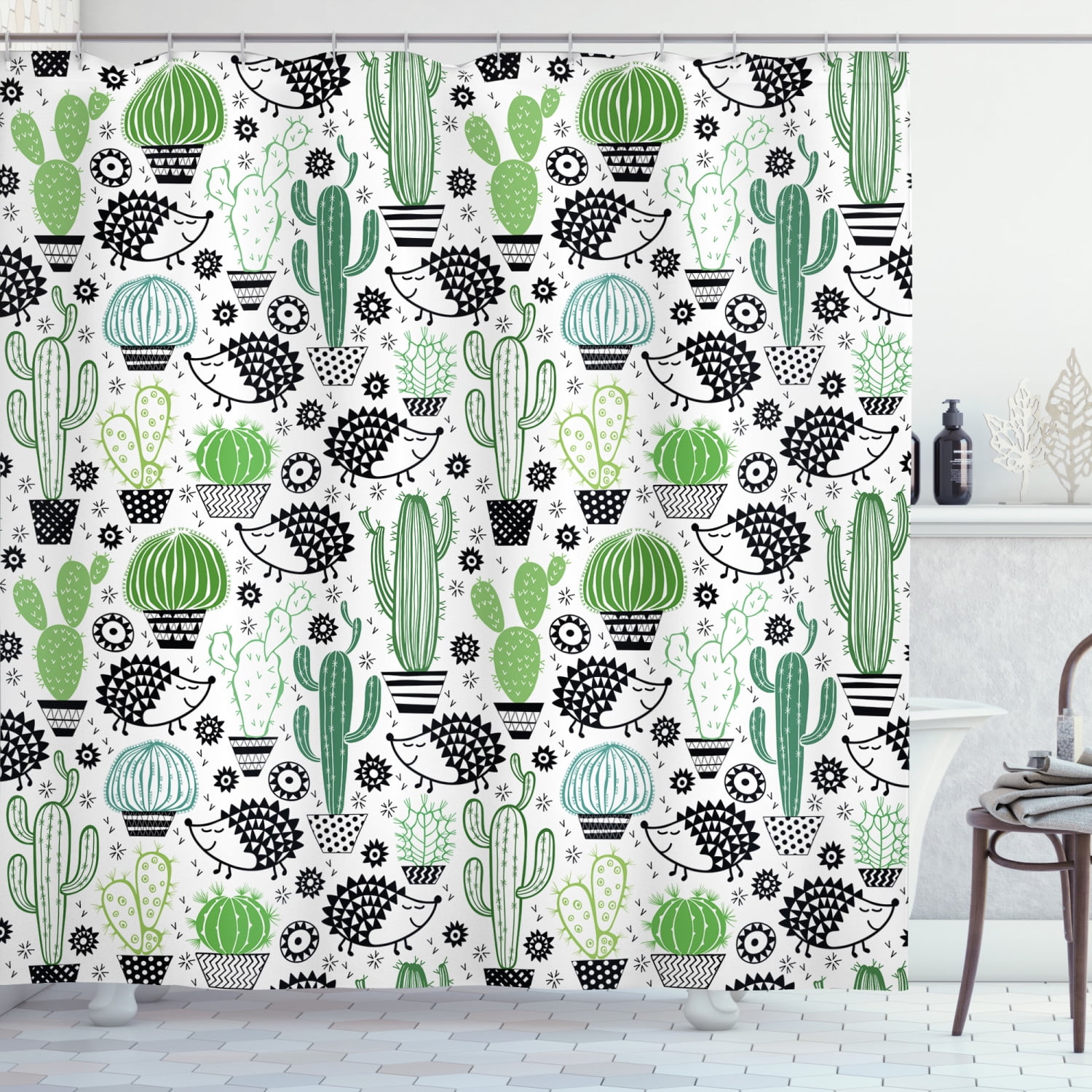 Saguaro Plants Prickly Cactus Waterproof Fabric Shower Curtain Bathroom 71Inch 