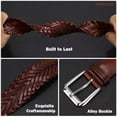 thumbnail image 6 of JASGOOD Men's Braided Leather Belt Casual Woven Belt for Daily Work Jeans Pants 1.4" Width, 6 of 9