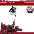 thumbnail image 1 of American Shifter  904 Shifter Kit Chrome 6 in. Trim Kit Push Button Cap Black Boot Billet Knob for EB0FC, 1 of 1