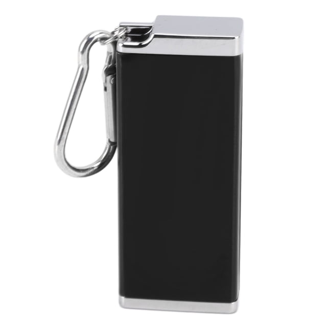 Estuche para cigarrillos cuadrado brillante de aluminio para 8 cigarrillos gruesos - Resistente al aplastamiento y portátil (negro)