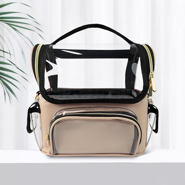 Bolsa de maquillaje portátil Bolsa de maquillaje simple transparente Estuche de maquillaje portátil de viaje de gran capacidad