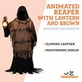 thumbnail image 4 of Way To Celebrate Halloween Animated Reaper with Lantern Decoration, Black and Brown, 84 in, 4 of 7