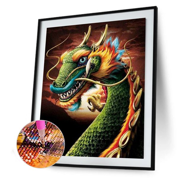 Cuadros Decorativos Pintura de diamante 5D DIY Dragon Full Round Drill Kits de imágenes de animales Regalo 30x40cm Ehuebsd Nuevos Originales