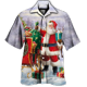 thumbnail image 1 of Camisas hawaianas con estampado 3D de Papá Noel de Navidad para hombre, camisetas informales de manga corta/larga con solapa y un solo pecho, ropa de vacaciones de Año Nuevo, 1 of 4