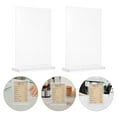thumbnail image 2 of Fovewise 2Pcs Clear Display Stand A6 Double Sided T Shape Flyer Holder Vertical Menu Flyer Holder For Office Restaurant Home Transparent, 2 of 8