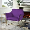 thumbnail image 5 of Keira Purple Velvet Accent Chair with Metal Base, 5 of 7