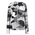 thumbnail image 6 of Camouflage Sun Protection Hoodie for Women UPF 50+ - Active Outdoor Long Sleeve Zip Up Jacket with Thumbholes & Pockets, Lightweight Athletic Rash Guard Black L, 6 of 6
