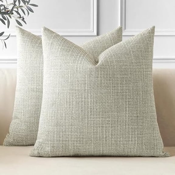 Eryueer Set of 2 Cushion Covers 60x60 cm Khaki Decorative Throw Pillow Covers 24x24 Inch Square Cushion Case Home Decor Pillowcases for Couch Sofa Living Room Bed (Khaki)